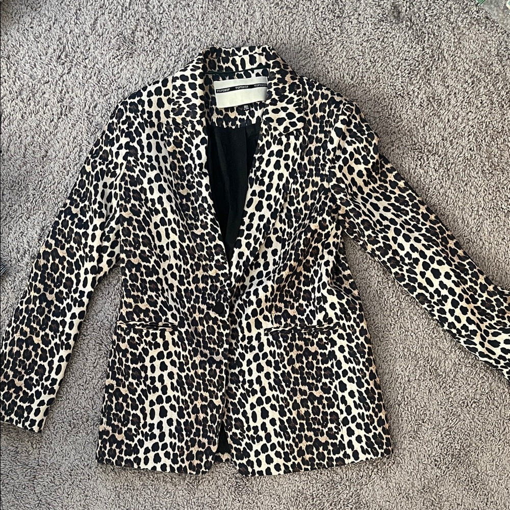 Topshop Leopard Print Blazer